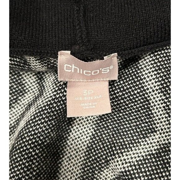 NEW Chico's Open Front Cardigan Black White Aztec Pattern w/ Fringe Size XLP 3P - Picture 9 of 9